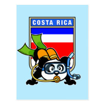 Panda do mergulho autónomo de Costa Rica Cartoes Postais