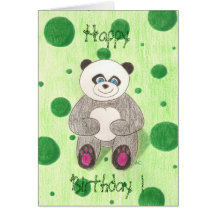 Panda, feliz, aniversário! cartão