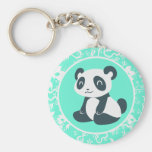 Panda feliz bonito dos desenhos animados chaveiro