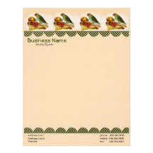 Papagaio do pigmeu com fruta e loucos - cabeçalho papeis de carta personalizados