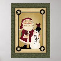 Papai noel & boneco de neve posteres