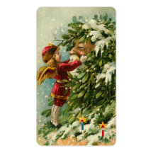 Papai noel do Victorian & cumprimentos de Fae mini Cartoes De Visita