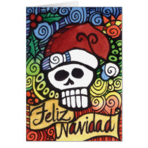 Papai noel mexicano do crânio do açúcar de Feliz N postais