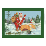 Papai noel que vem à cidade cartao