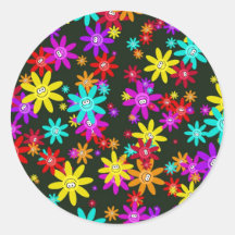 Papel de parede feliz da flor adesivo