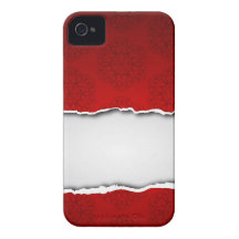 Papel e padrões rasgados vermelhos iPhone 4 capas