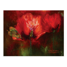 Papoilas do cartão da arte do verão cartão postal