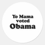 PARA OBAMA DE YO DO MAMA VOTAÇÃO ADESIVO EM FORMATO REDONDO