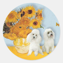Pares da caniche (W) - girassóis Adesivos