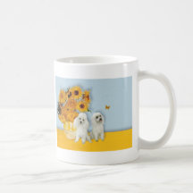 Pares da caniche (W) - girassóis Caneca