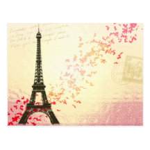 Paris no amor - torre Eiffel Cartão Postal