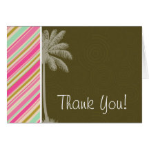 Paris; Rosa & Seafoam listrados Cartao