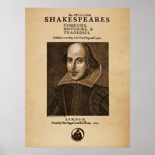 Parte dianteira ao primeiro fólio de Shakespeare Pôsteres