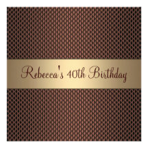 Partido de aniversário de 40 anos elegante do choc convites