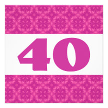 Partido de aniversário de 40 anos para seu rosa qu convites personalizados