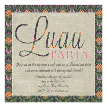 Partido tropical havaiano elegante de Luau Convite