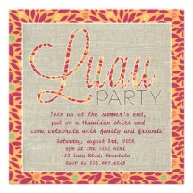 Partido tropical havaiano elegante de Luau Convite Personalizados