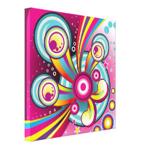PARTYTIME CIRCUNDA AS BOLHAS A ALEATÓRIO DOS ARCOS IMPRESSÃO DE CANVAS ENVOLVIDAS