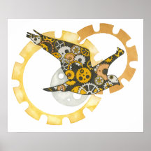 Pássaro de Steampunk Poster