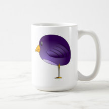 Pássaro roxo dos desenhos animados canecas