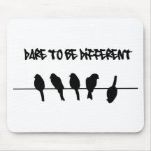 Pássaros em um fio - ouse ser diferente mousepads
