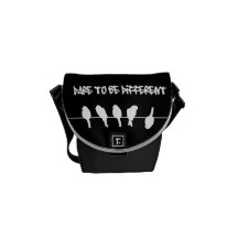 Pássaros em um fio - ouse ser diferente (o preto) bolsas mensageiro