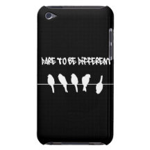 Pássaros em um fio - ouse ser diferente (o preto) capas iPod Case-Mate