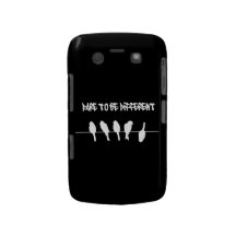 Pássaros em um fio - ouse ser diferente (o preto) capa blackberry