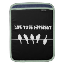 Pássaros em um fio - ouse ser diferente (o preto) bolsas de iPad