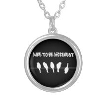 Pássaros em um fio - ouse ser diferente (o preto) colares personalizados