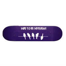 Pássaros em um fio - ouse ser diferente (o preto) skate boards