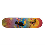 Pássaros tropicais skateboard
