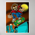 Patinador do homem-lobo posters