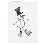 Patinagem no gelo do boneco de neve cartao