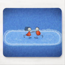 Patinagem no gelo do Natal Mouse Pad