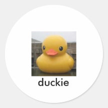 pato, duckie adesivo em formato redondo