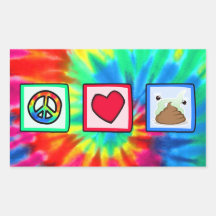 Paz, amor, tombadilho adesivo retangular