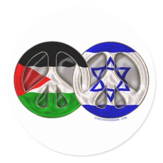 Paz de Palestina - de Israel Adesivos Redondos
