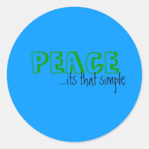 PAZ,… seu que simples Adesivo Em Formato Redondo
