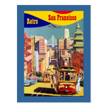 PC RETRO ESTILIZADO COLORIDO DO CARTÃO DE SAN FRAN CARTÕES POSTAIS