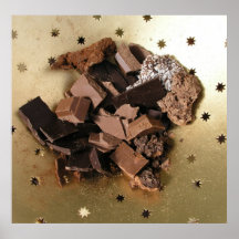 Pedaços do chocolate pôsteres