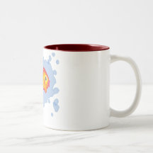Peixe dourado vermelho caneca