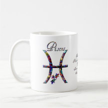 Peixes Astrologia-Multicoloridos Caneca