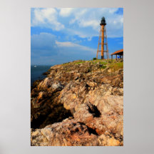 Penhascos do oceano do farol de Marblehead Pôsteres