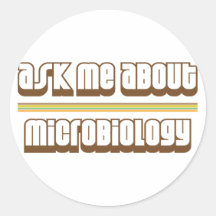 Pergunte-me sobre a microbiologia adesivo em formato redondo