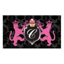 Pérola metálica do rosa Luxe do cupcake da heráldi Cartão De Visita