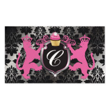 Pérola metálica do rosa Luxe do cupcake da heráldi Cartoes De Visitas