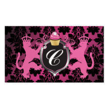 Pérola metálica do rosa Luxe do cupcake da heráldi Modelos Cartão De Visita