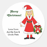 Personalize-me -- Imagem bonito do Natal (menina) Adesivo