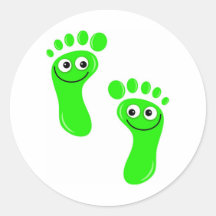Pés verdes felizes adesivos